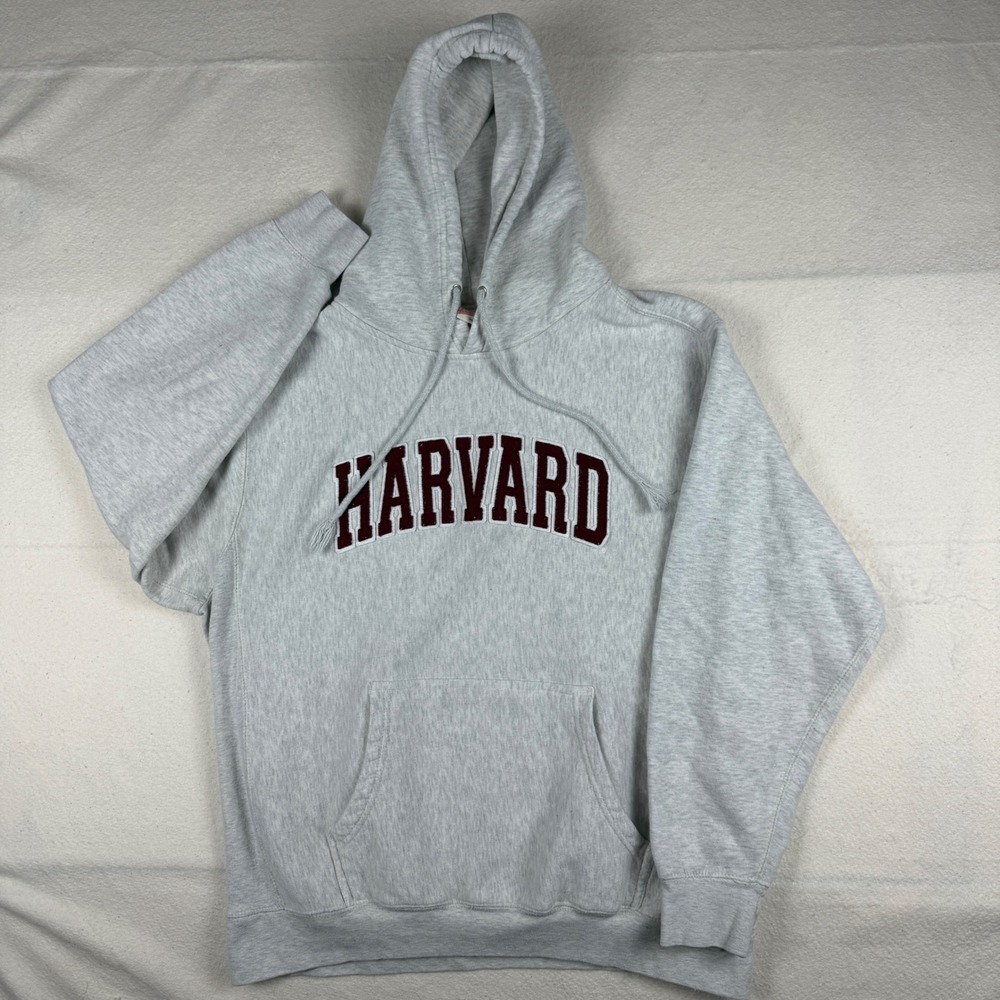 MV Sport Pro-Weave Harvard University Hoodie Gray Sweatshirt Large Collegiate - Picture 2 of 7